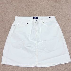 7 for all mankind white denim skirt